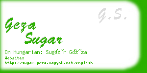 geza sugar business card
